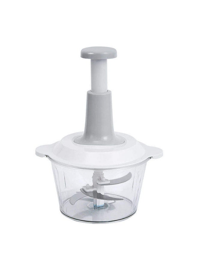 Manual Multi-Purpose Food Chopper for Meat & Vegetables with Transparent Bowl and Stainless Steel Blades - Image 1